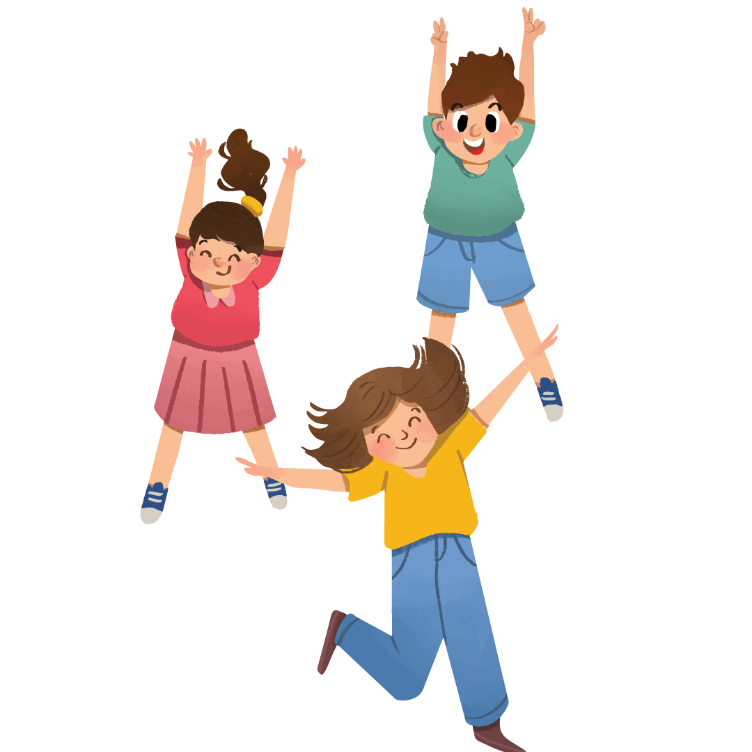 Mutlu çocuklar illüstrasyonu